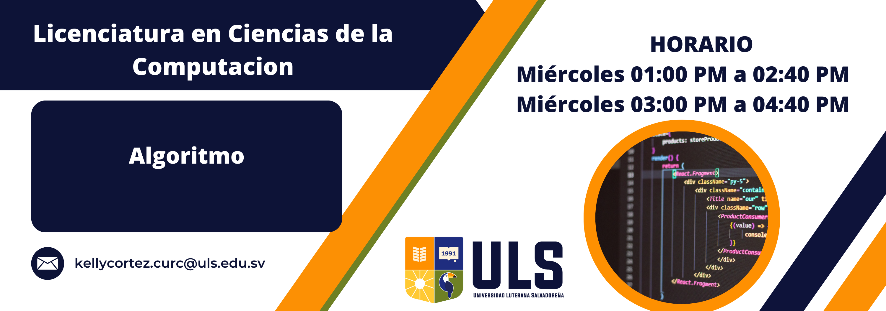 Algoritmo Miércoles 1:00 PM a 2:40 PM - 3:00 PM a 4:40 PM